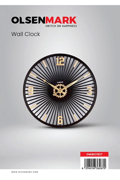 Olsenmark Round Wall Clock OMWC1927 WallMounted, Battery Operated and Durable and 2 YEAR WARRANTY