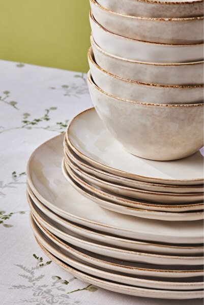 Karaca Set de cină Aria Beige Reactive 18 piese pentru 6 persoane