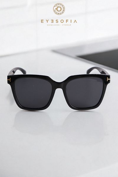 Eyesofia Neptun Ford Unisex Black Sunglasses