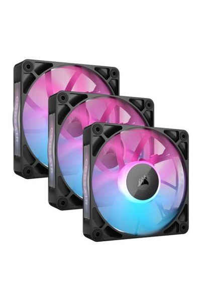 Corsair Corsair iCUE LINK RX120 RGB 3-Pin Fan Kit, RGB Lighting, 120mm, 2100 rpm PWM, (Black)