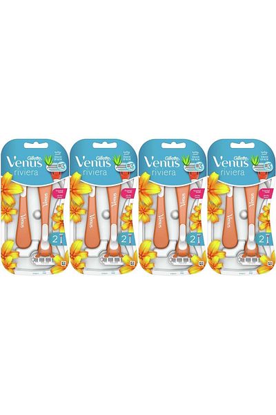 Gillette Venus Riviera Disposable Women's Razor Set of 8 (4PK*2)