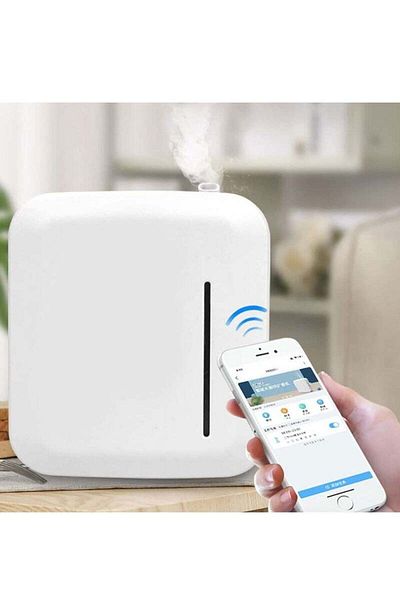 COOYA Multifunctional Bluetooth Essential Oil Diffuser,150 ml,Square,with Timer Function,APP Control,White