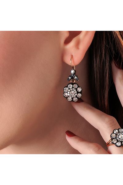 Atelier LEO Handmade Jewellery طقم قلادة على شكل أقراط من ديفانهان مصنوع يدويًا من حجر الكريستال النحاسي لا يسبب التلطيخ مجموعة مجوهرات نسائية