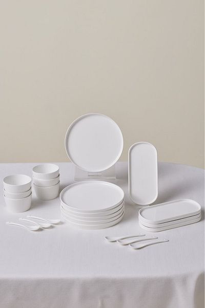 Karaca Set de mic dejun Bomo 22 piese pentru 6 persoane - White Forever Bone