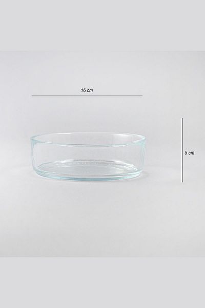 HERITAGE Glass Salad Bowl 16x5 Cm Medium Size