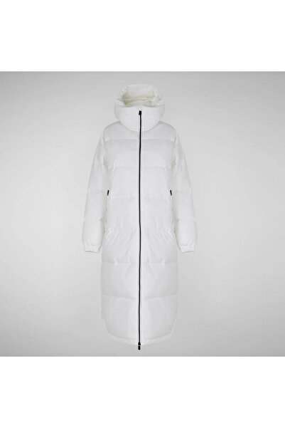 SAVE THE DUCK Kadın Kapüşonlu Palto Beyaz - Halesia