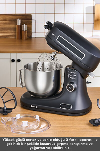 Karaca Pro Artisan Zaman Ayarlı Tartılı Mutfak Şefi Matte Black 1600W 5 Litre