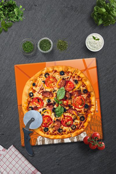 Decorita Pizza Cut Channel Square Presentation Glass |   Colesium |   36cm X 36cm
