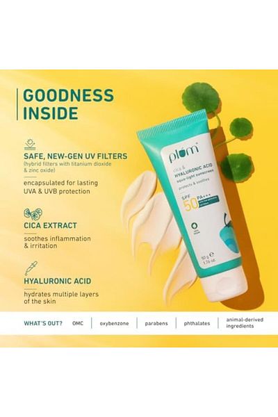 PLUM Cica & Hyaluronic Acid Aqua-Light Sunscreen SPF 50 PA+++