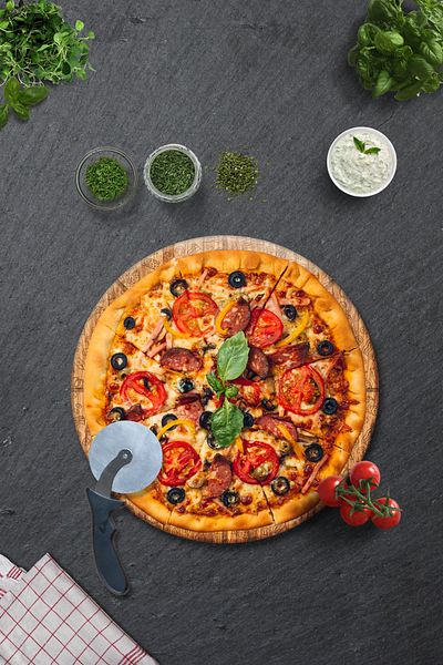 Decorita Pizza Cut Channel Presentation Glass |   Wooden Patterned |   Diameter36Cm