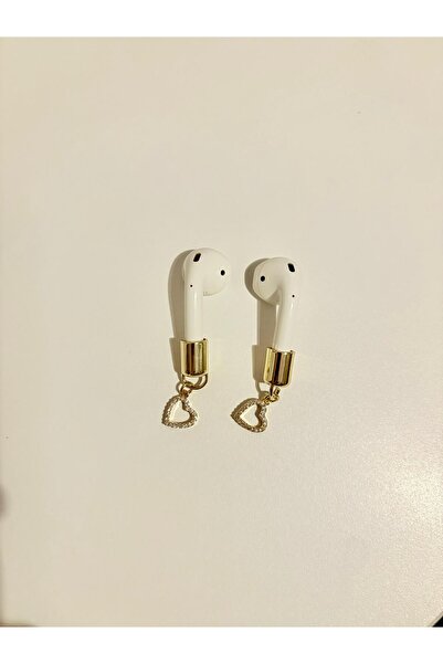 Store Tüm Airpods Modelleri İle Uyumlu Kalpli ve Taşlı Airpods Küpesi
