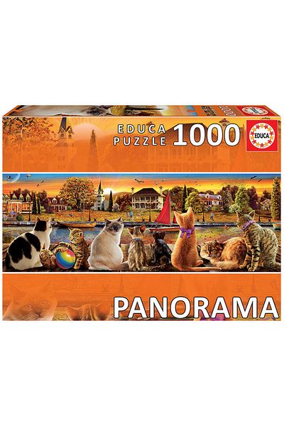 EDUCA Puzzle Cats on the Quay 1000 Piece Panorama Puzzle