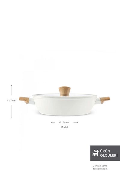 Karaca Swiss Crystal Almond Cream Induction Bottom Karnıyarık Κατσαρόλα 26 εκ