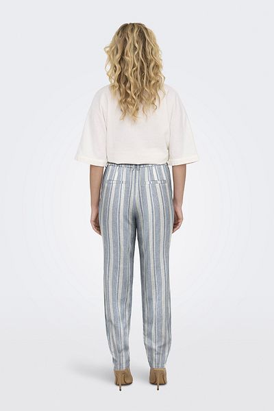 ONLY Onlcaro-Poptrash Linen Blended Comfort Fit Κανονική μέση ίσιο παντελόνι ΠΑΝΤΕΛΟΝΙ 152787