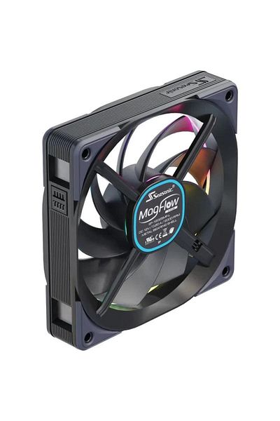 Seasonic Ventilator Seasonic MagFlow 120 ARGB PWM, 120mm, 2000 rpm, iluminare ARGB (Negru)
