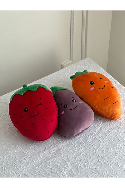Moontoys Colorful Cute 3-Piece Set Fruit&Vegetable Plush Pillow Colorful 25 cm