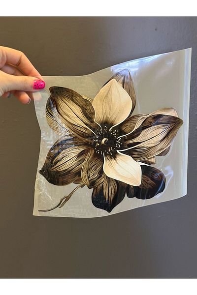 Gönülden Tasarım 23 cm Iron-On Flower Coat of Arms Renders Transfer Printing