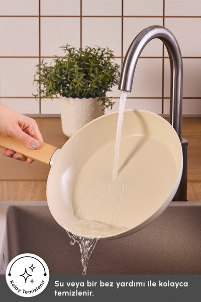 Karaca X Refika Swiss Crystal Almond Cream Induction Base Carnıyarık Pot 30 cm