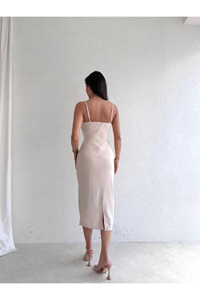 MİSSCİXFASHİON Večerní šaty Midi s tenkým popruhem – večerní šaty a promoce