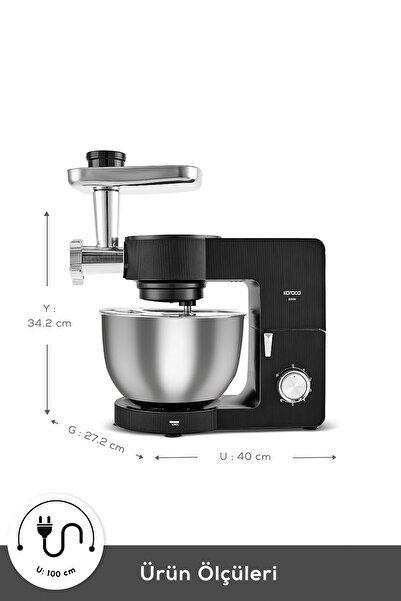 Karaca Multichef Ultra 2000 watt 7 Litre Stand Mikser Black