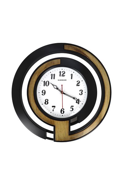 Olsenmark Round Wall Clock OMWC1928 WallMounted, Battery Operated and Durable and 2 YEAR WARRANTY
