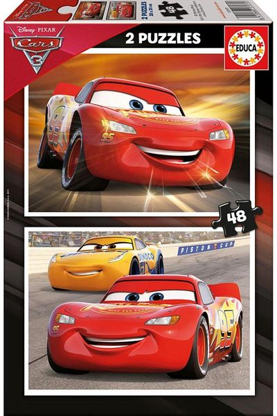 EDUCA Puzzle Cars 3, Disney 2 X 48 Pieces