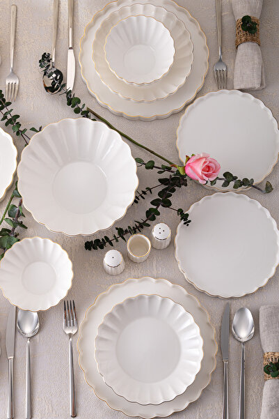 İSTANBUL PORSELEN İstanbul Porselen Akça 29 Parça 6 Kişilik Yemek Takımı Gold