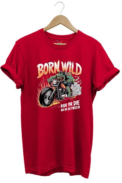 WİDİ Wild Ride Motorbike T-Shirt Skull 100% Cotton Regular Fit