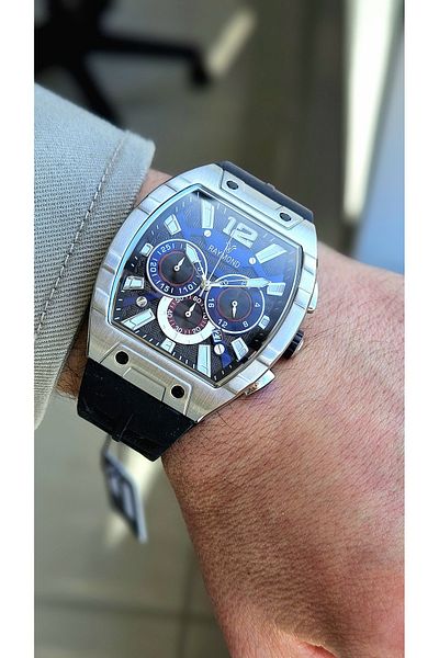 Raymond Rym-83604 Stainless Steel - Silicone Cord - 2 Years Warranty - Raymond Men's Wristwatch
