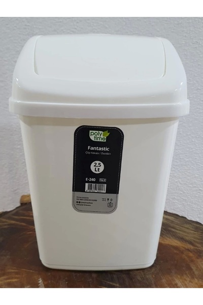 Polytime Fantastik Çöp Kovası 2,5 Litre Beyaz