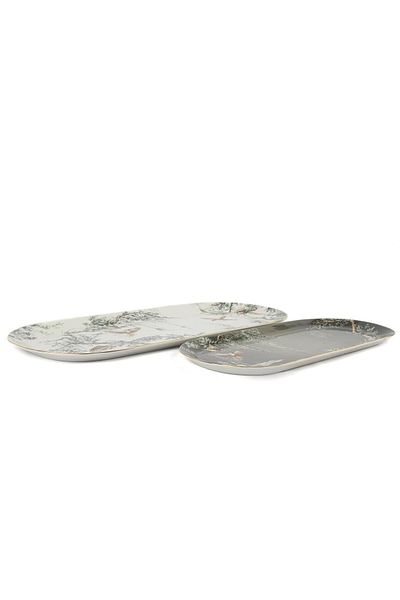 Mikasa Moor Plomo 2-Piece Oval Serving Plate 42 and 33cm