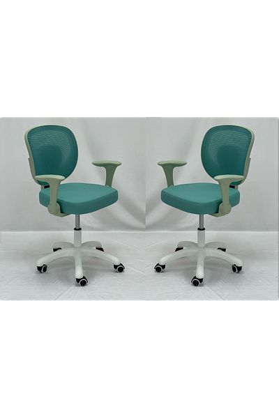 TrentonGCC Ergonomic Mesh Office Chair with Sleek White Accents - 2 SET