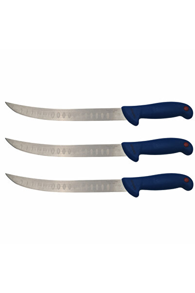 Depox Set de trei cuțite de bucătar IdeallStore, oțel inoxidabil, 38 cm, alba...