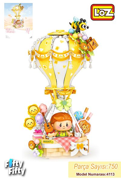 Vagonlife Loz Creative Series Yellow Air Balloon 750 Pieces Toy Building Set Fflz-4113