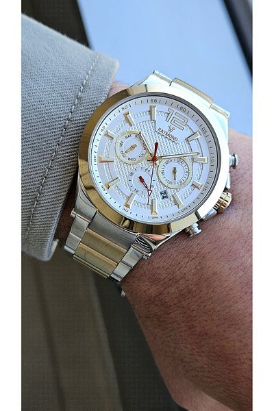 Raymond Rym-1127 Quartz Men's Wristwatch - Steel Case and Cord - 2 Years Warranty