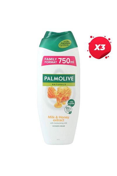 Palmolive X3 - PALMOLIVE SHOWER GEL 750ML MILK HONEY