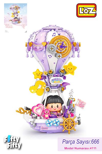 Vagonlife Loz Creative Series Purple Air Balloon 666 Pieces Toy Building Set Fflz-4111