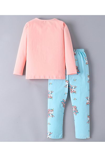 SAPS SAPS Unicorn Printed Pajama Set - Pink & Blue