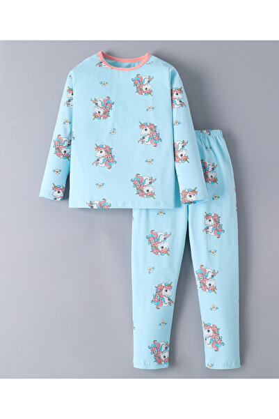 SAPS طقم بيجامة مطبوع عليه يونيكورن من SAPS - أزرق فاتح