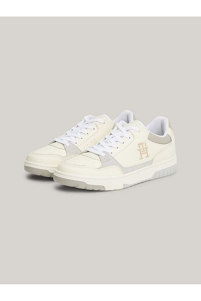 Tommy Hilfiger Men's Logo Regular Fit Lace-up Casual Beige Sneakers FM0FM04968-AEF