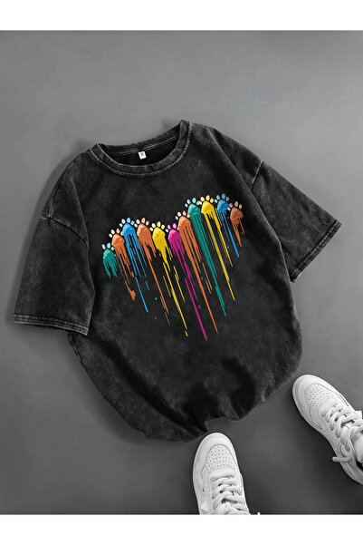 bellanova Γυναικείο μοτίβο casual κοντομάνικο μπλουζάκι με στρογγυλή λαιμόκοψ...