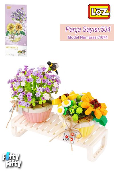 Vagonlife Loz Decorative and Collectible Flower Bouquet 534 Pieces Flower Model Making Set Fflz-1674