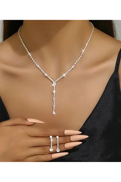 Mihra Aksesuar Necklace Earring Set