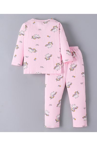 SAPS SAPS Unicorn Printed Pajama Set - Pink