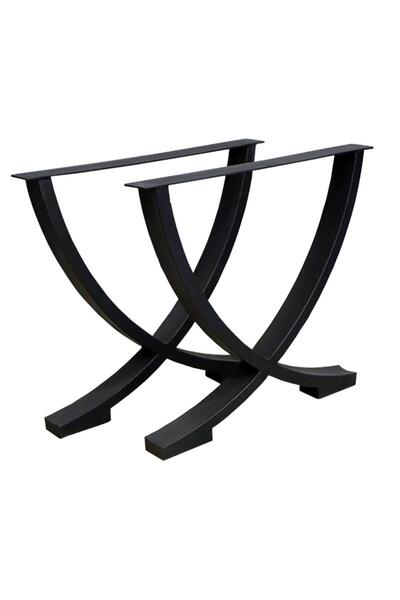 Abronya Oval Yarım Ay Şeklinde Tasarlanmış Yemek Çalışma Kütük Ahşap Ofis Yem...