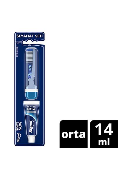 Signal White Now Toothpaste 14 ml + Toothbrush Travel Set