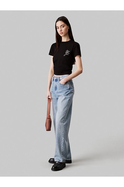 Calvin Klein Calvin Klein Women Black Script Institutional Short Sleeve T-Shirt