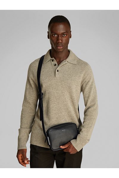 Calvin Klein Black Modern Business Flat Crossover Bag