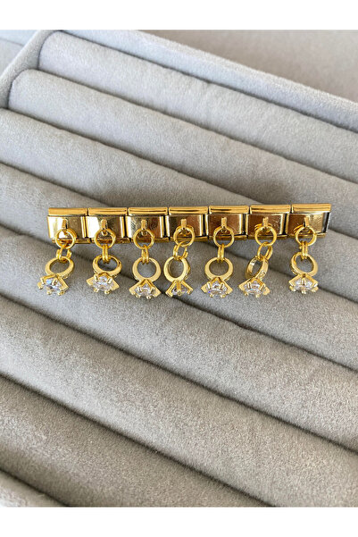 kubotique Paslanmaz Çelik Gold Tektaş Sallantılı Kadın Charm 1 Adet