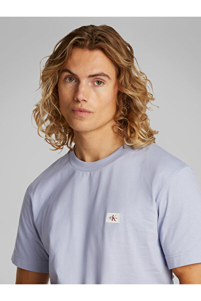 Calvin Klein Calvin Klein Men Blue Woven Label Regular Short Sleeve T-Shirt